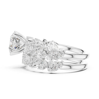 Round Accented Lab Grown Diamond Engagement Ring