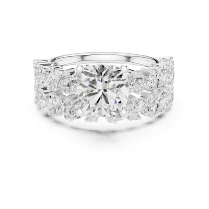 Round Accented Lab Grown Diamond Engagement Ring