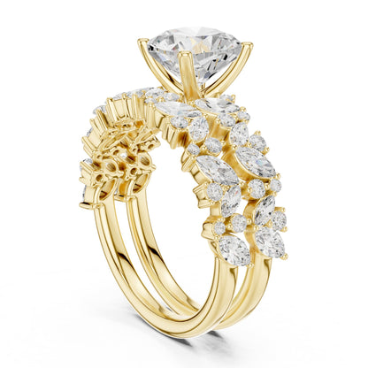 Round Accented Lab Grown Diamond Engagement Ring