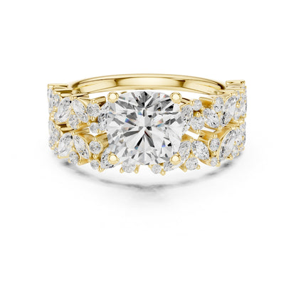 Round Accented Lab Grown Diamond Engagement Ring