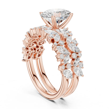 Round Accented Lab Grown Diamond Engagement Ring