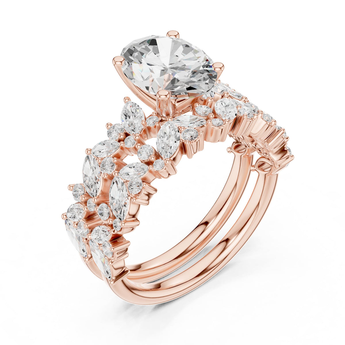 Round Accented Lab Grown Diamond Engagement Ring