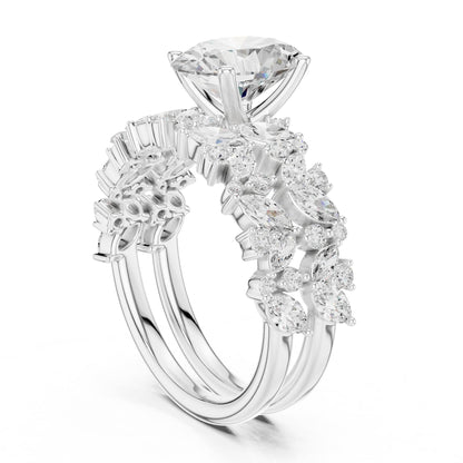 Round Accented Lab Grown Diamond Engagement Ring