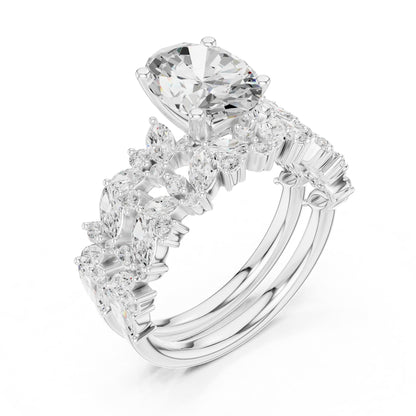 Round Accented Lab Grown Diamond Engagement Ring