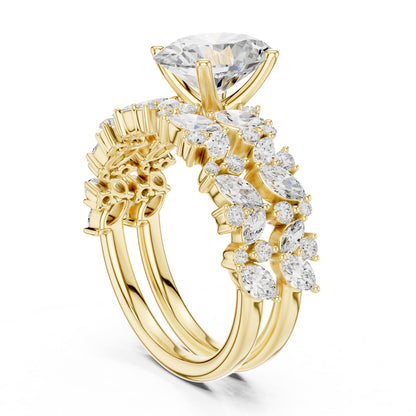 Round Accented Lab Grown Diamond Engagement Ring