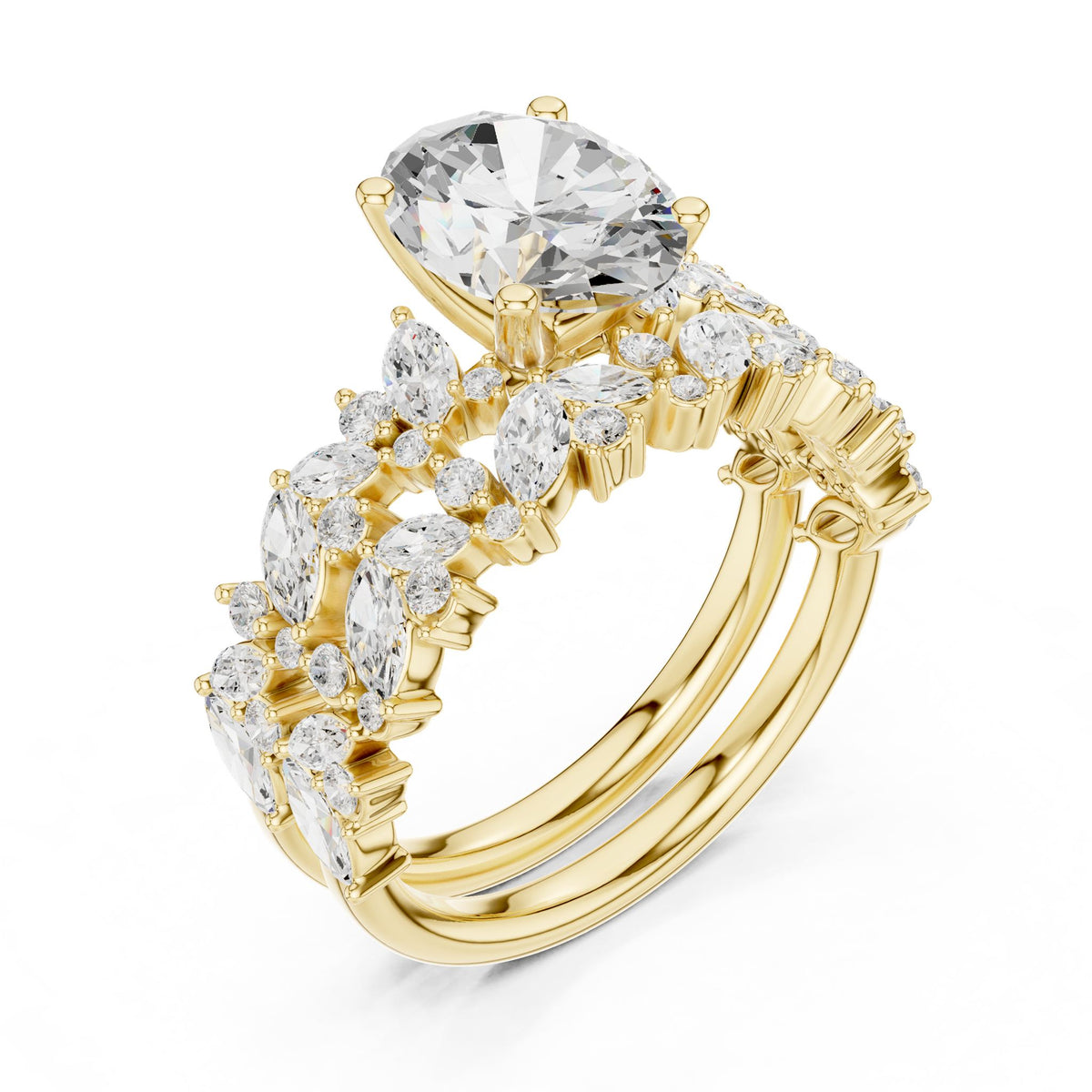 Round Accented Lab Grown Diamond Engagement Ring