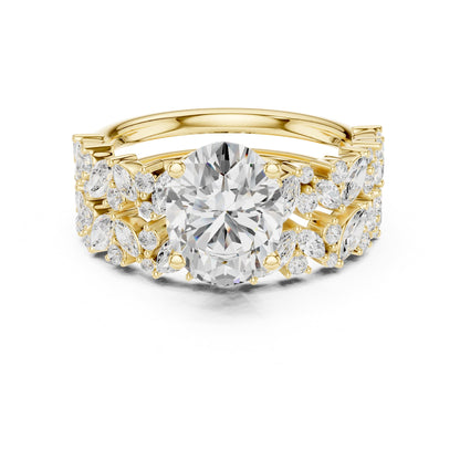 Round Accented Lab Grown Diamond Engagement Ring