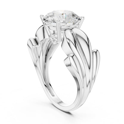 Round Accented Lab Grown Diamond Engagement Ring
