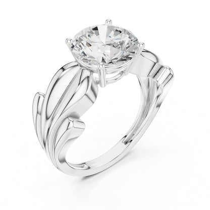 Round Accented Lab Grown Diamond Engagement Ring