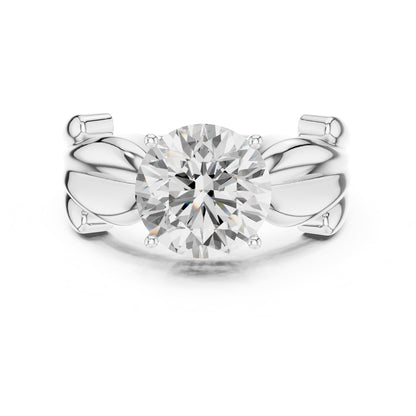 Round Accented Lab Grown Diamond Engagement Ring