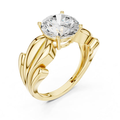 Round Accented Lab Grown Diamond Engagement Ring