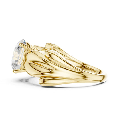 Round Accented Lab Grown Diamond Engagement Ring