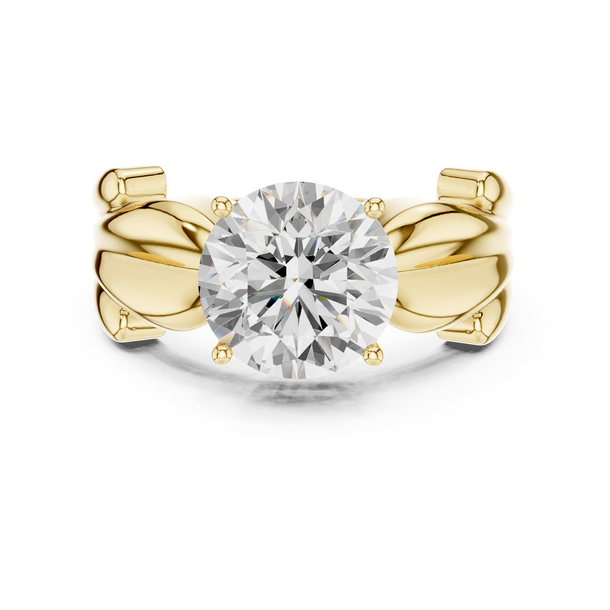 Round Accented Lab Grown Diamond Engagement Ring
