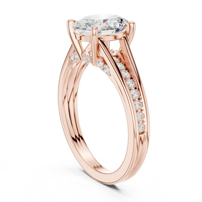 Round Accented Lab Grown Diamond Engagement Ring