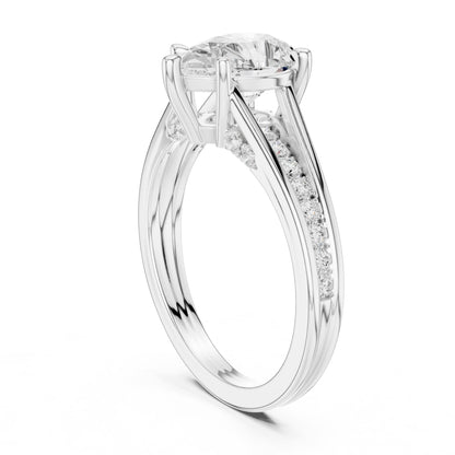 Round Accented Lab Grown Diamond Engagement Ring