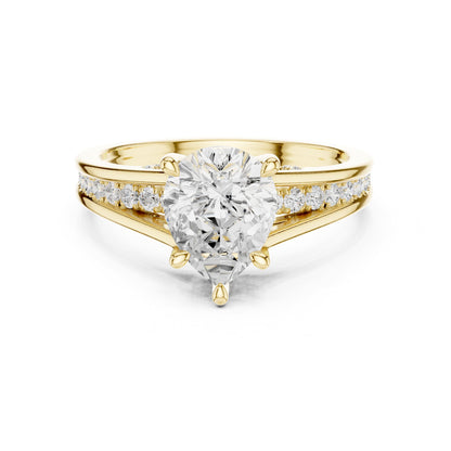 Round Accented Lab Grown Diamond Engagement Ring