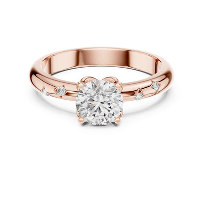 Round Accented Lab Grown Diamond Engagement Ring