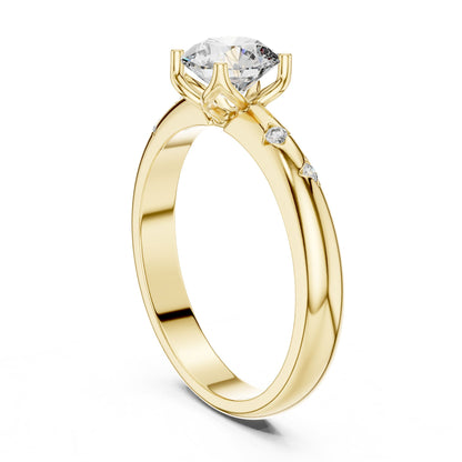 Round Accented Lab Grown Diamond Engagement Ring
