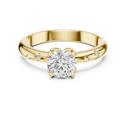 Round Accented Lab Grown Diamond Engagement Ring