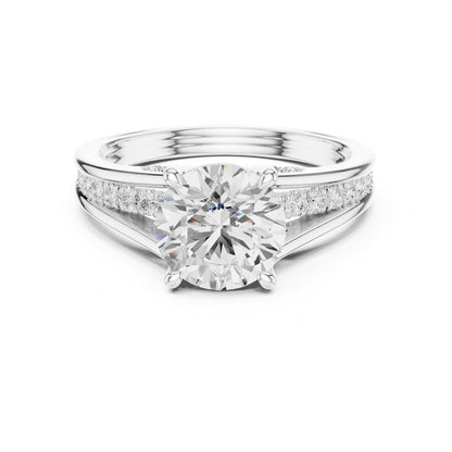 Round Accented Lab Grown Diamond Engagement Ring