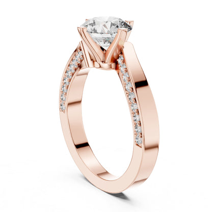 Round Accented Lab Grown Diamond Engagement Ring