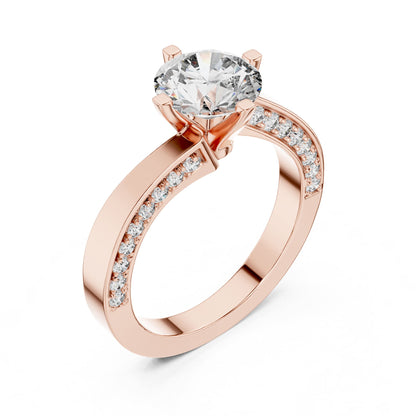 Round Accented Lab Grown Diamond Engagement Ring