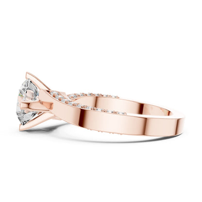 Round Accented Lab Grown Diamond Engagement Ring
