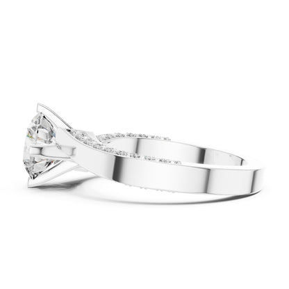 Round Accented Lab Grown Diamond Engagement Ring