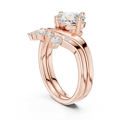 Round Accented Lab Grown Diamond Engagement Ring