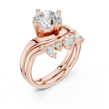 Round Accented Lab Grown Diamond Engagement Ring