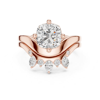 Round Accented Lab Grown Diamond Engagement Ring