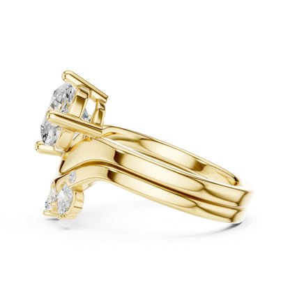 Round Accented Lab Grown Diamond Engagement Ring