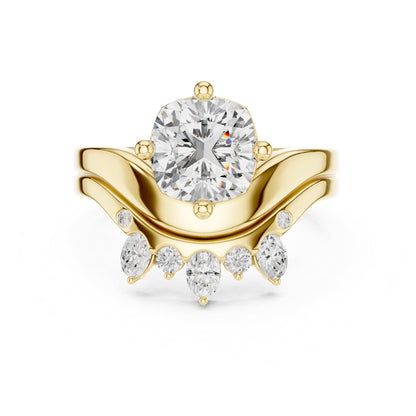 Round Accented Lab Grown Diamond Engagement Ring