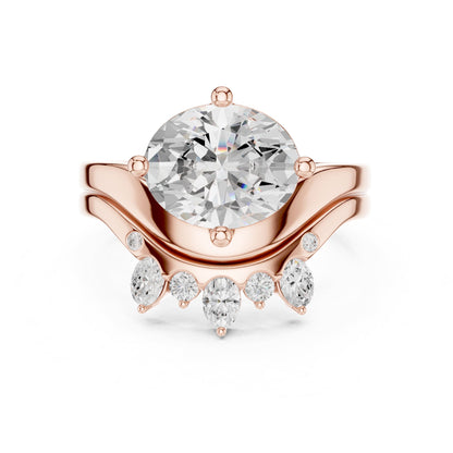 Round Accented Lab Grown Diamond Engagement Ring