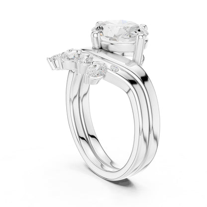 Round Accented Lab Grown Diamond Engagement Ring