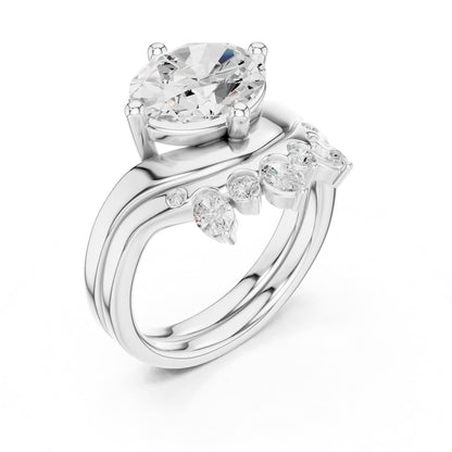 Round Accented Lab Grown Diamond Engagement Ring