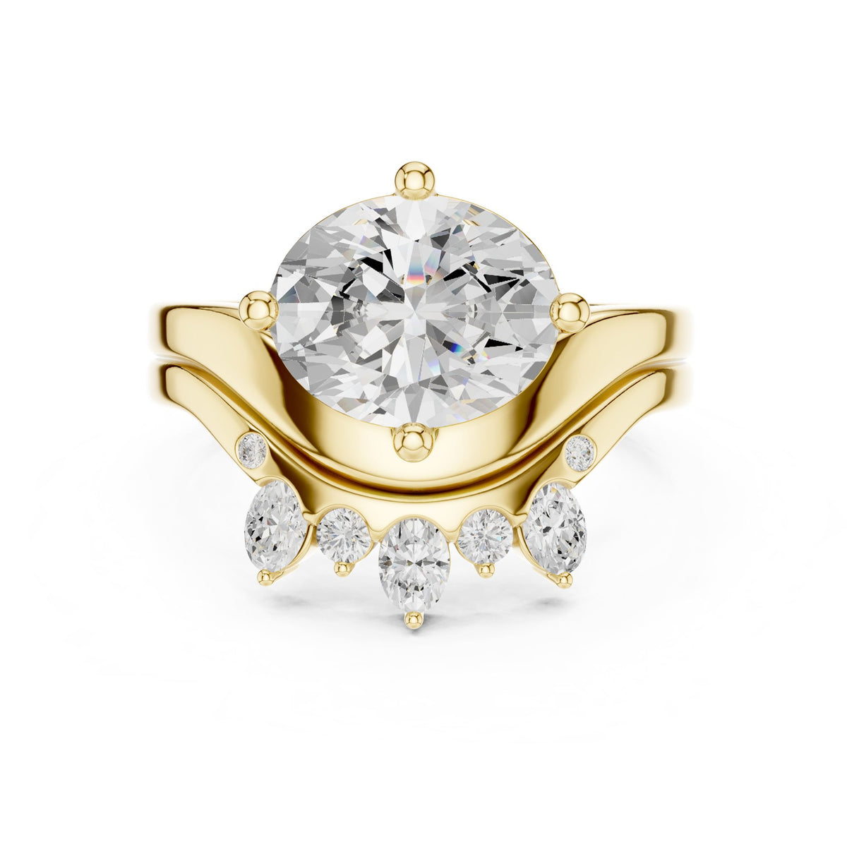 Round Accented Lab Grown Diamond Engagement Ring
