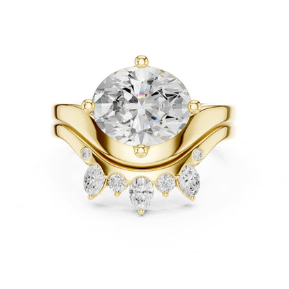 Round Accented Lab Grown Diamond Engagement Ring