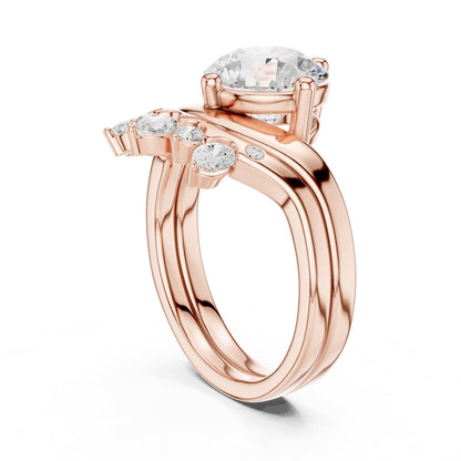 Round Accented Lab Grown Diamond Engagement Ring