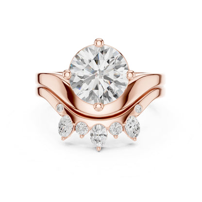 Round Accented Lab Grown Diamond Engagement Ring
