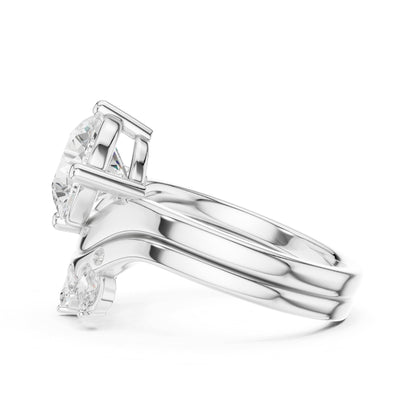 Round Accented Lab Grown Diamond Engagement Ring
