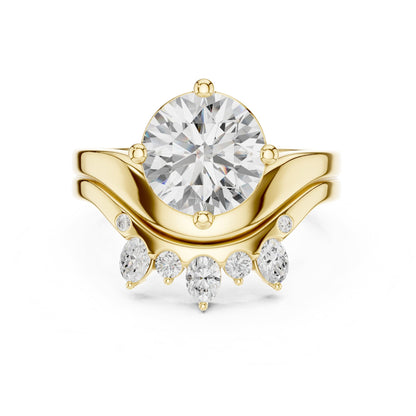 Round Accented Lab Grown Diamond Engagement Ring