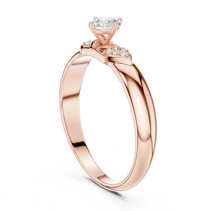 Round Accented Lab Grown Diamond Engagement Ring