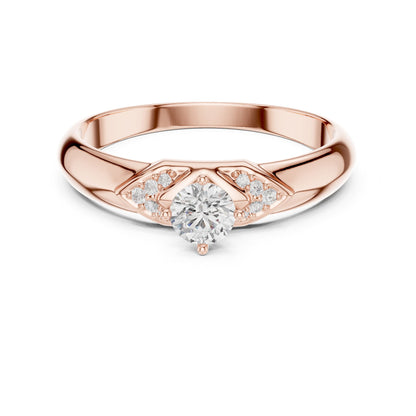 Round Accented Lab Grown Diamond Engagement Ring