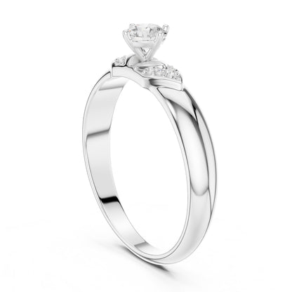Round Accented Lab Grown Diamond Engagement Ring