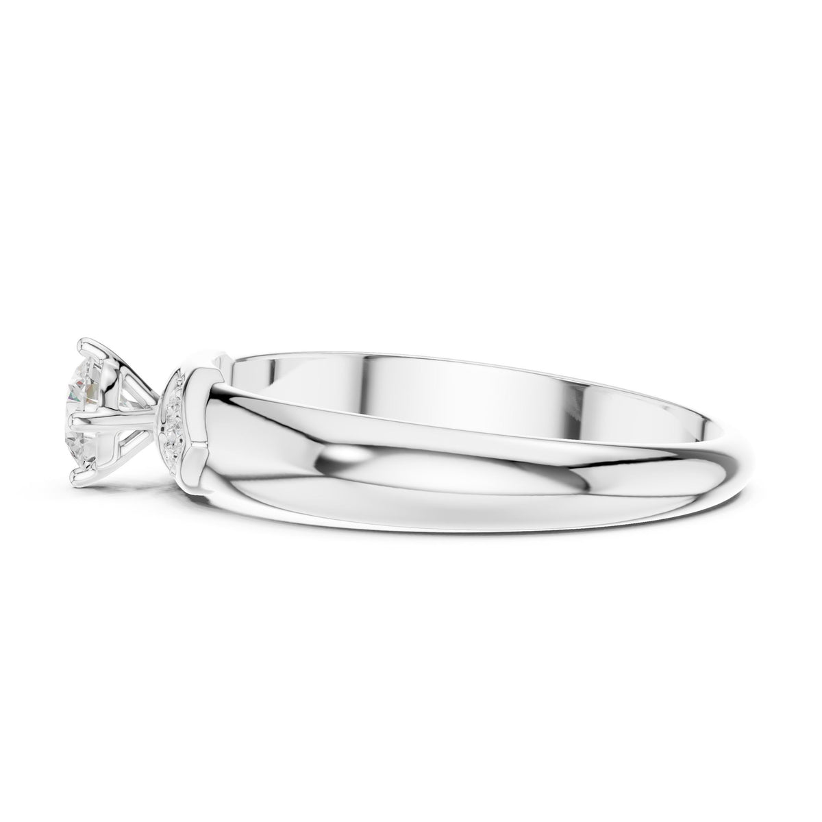 Round Accented Lab Grown Diamond Engagement Ring