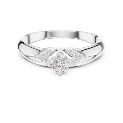 Round Accented Lab Grown Diamond Engagement Ring