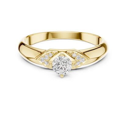 Round Accented Lab Grown Diamond Engagement Ring