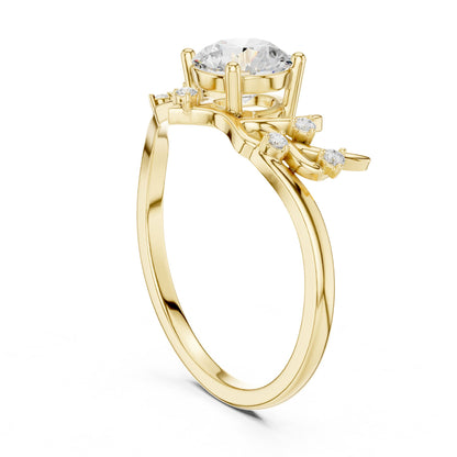 Round Accented Lab Grown Diamond Engagement Ring