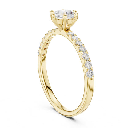 Round Accented Lab Grown Diamond Engagement Ring